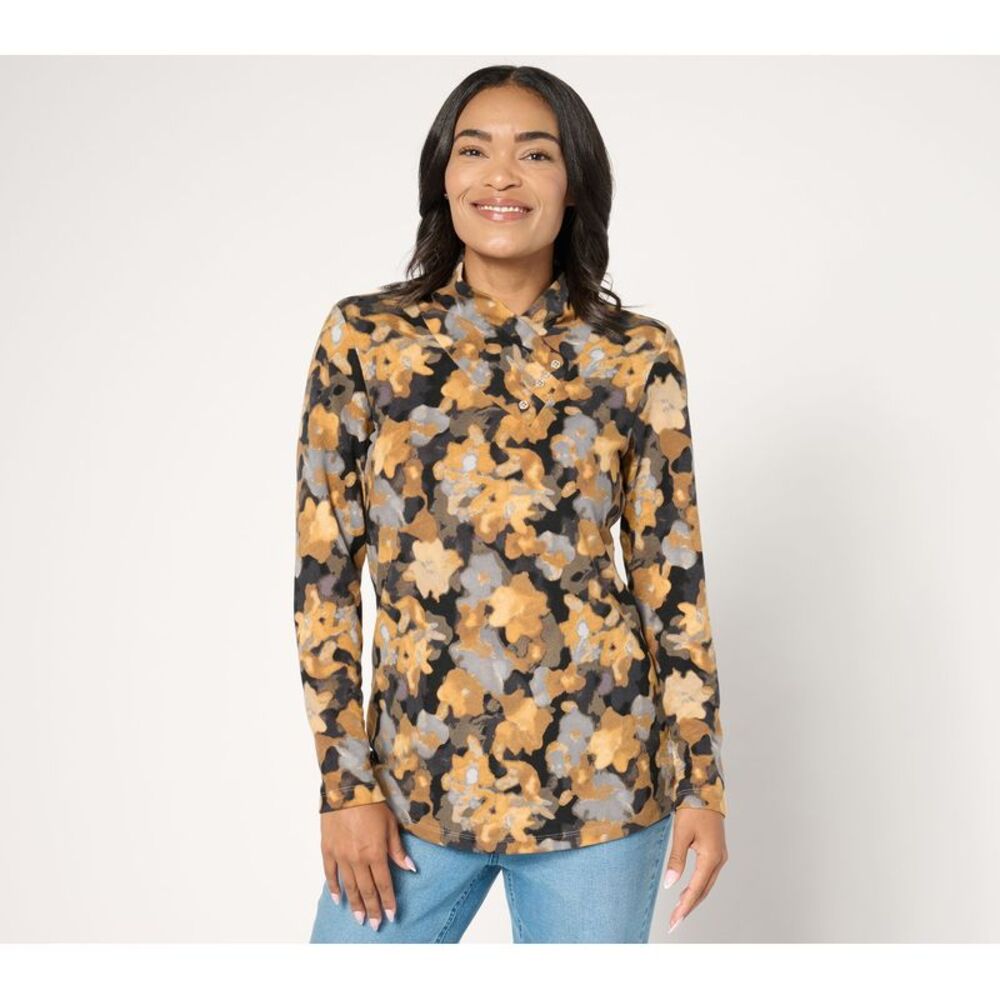 SUNNYLiFE Women's Top Sz M Denim & Co. Heavenly Jersey Multi-colored